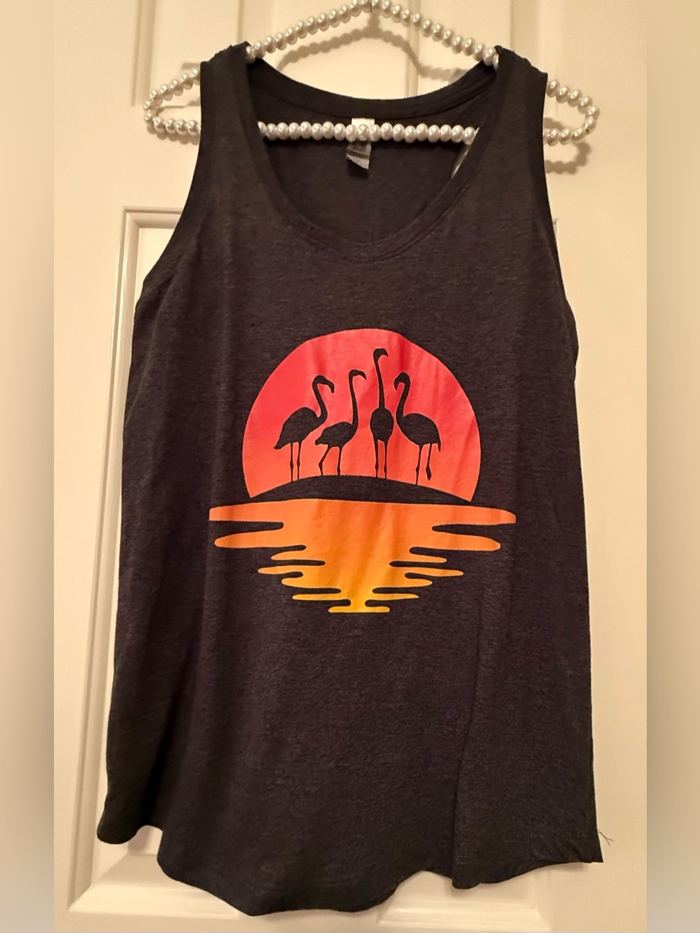 Tank top - size medium - heather gray with orange red bird decal.  Great condit